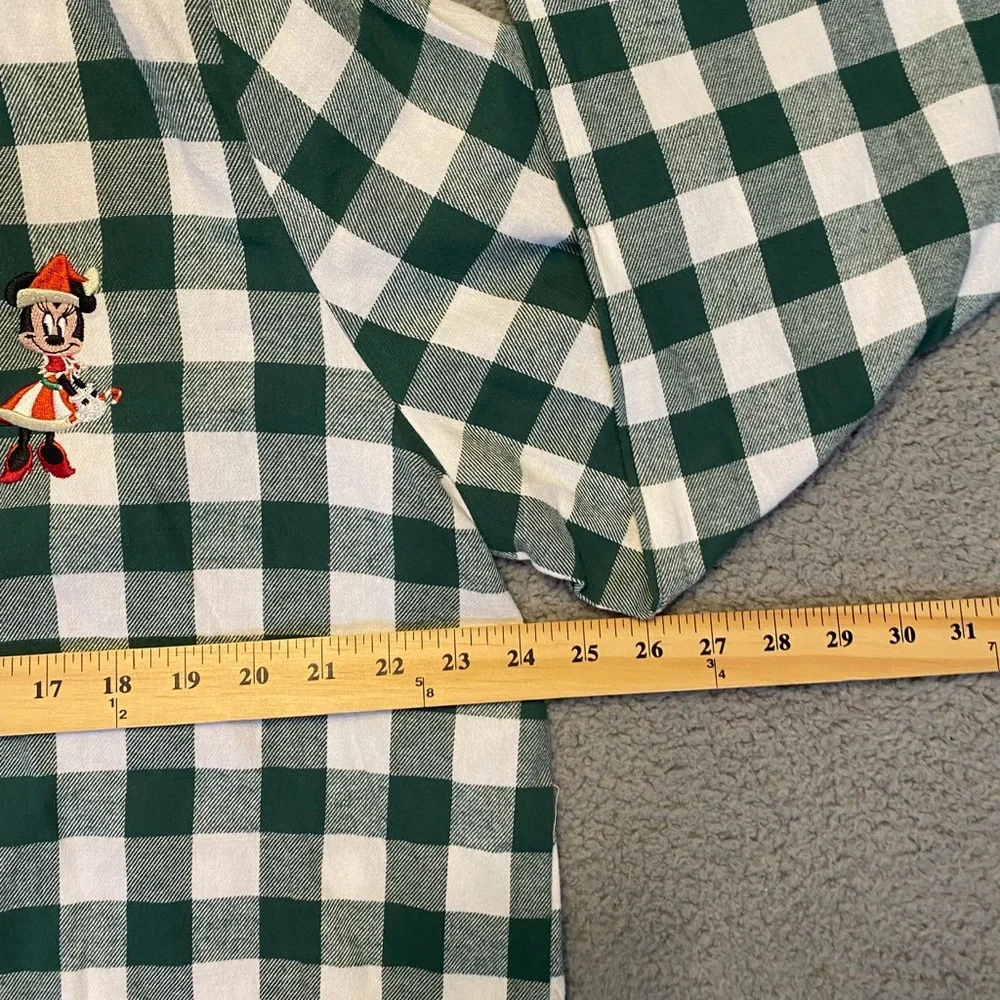 Disney Minnie & Daisy Holiday Sleep Wear Green/White Plaid Pajama Top Women’s XL - Picture 10 of 12